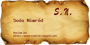 Soós Nimród névjegykártya