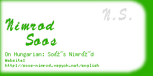 nimrod soos business card